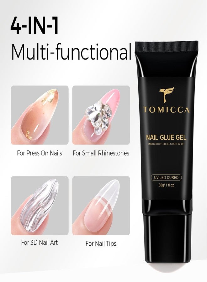 TOMICCA 4 in 1 Gel Nail Glue 30g UV Nail Glue for Press ons Semi Solid Nail Glue Strong Nail glu e on Nails Tips for Fake Acrylic Nails Extension - UV Light Required - Image 2